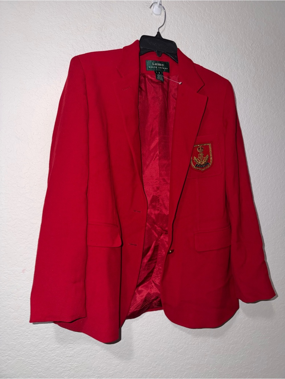 Lauren Ralph Lauren Red Crest Wool Blazer - Picture 2 of 7